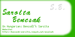 sarolta bencsak business card